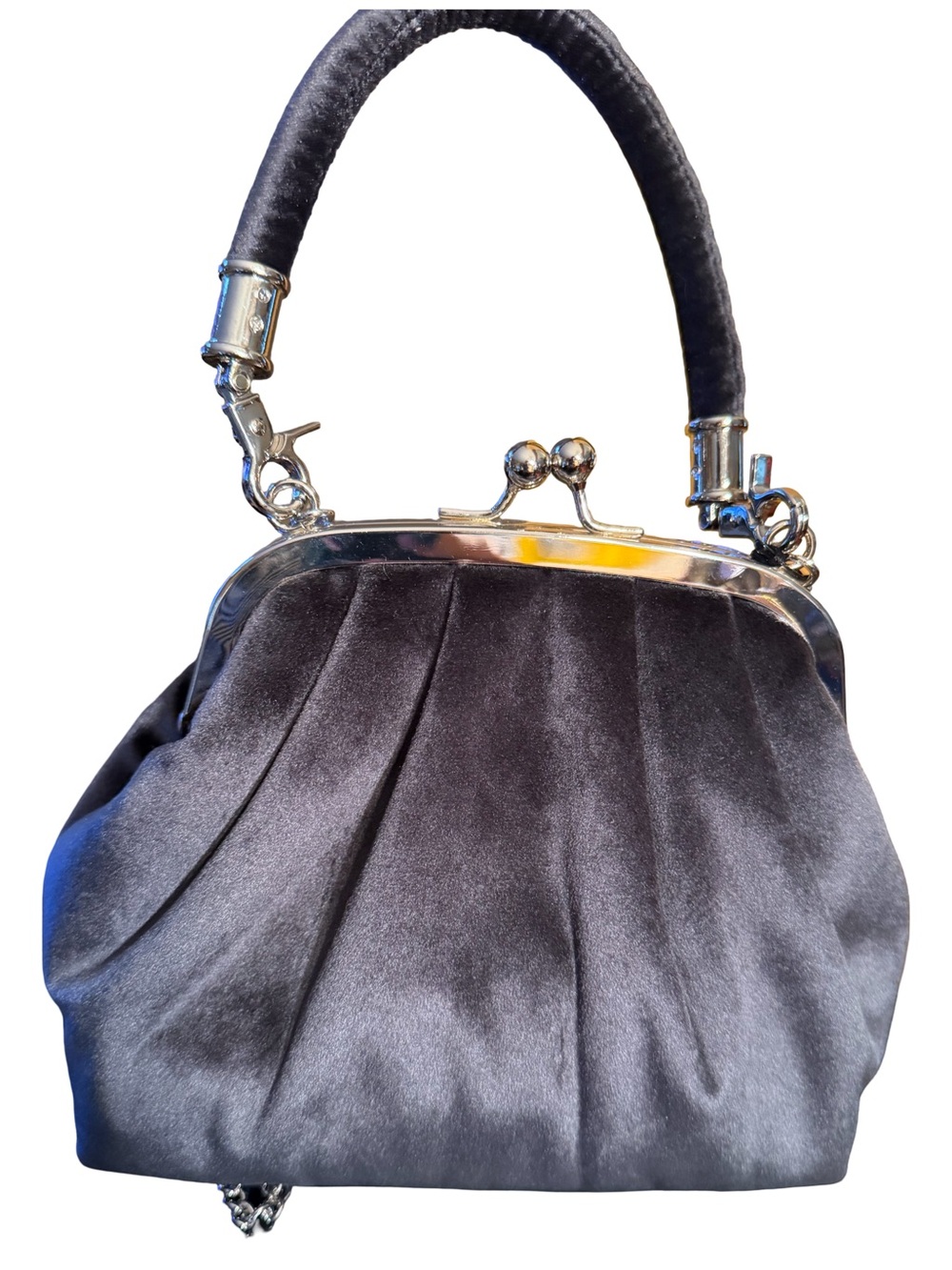 House of Harlow 1960 NWT Black Velvet Frame-Top Bag & Earring Set (P224) - Picture 2 of 13